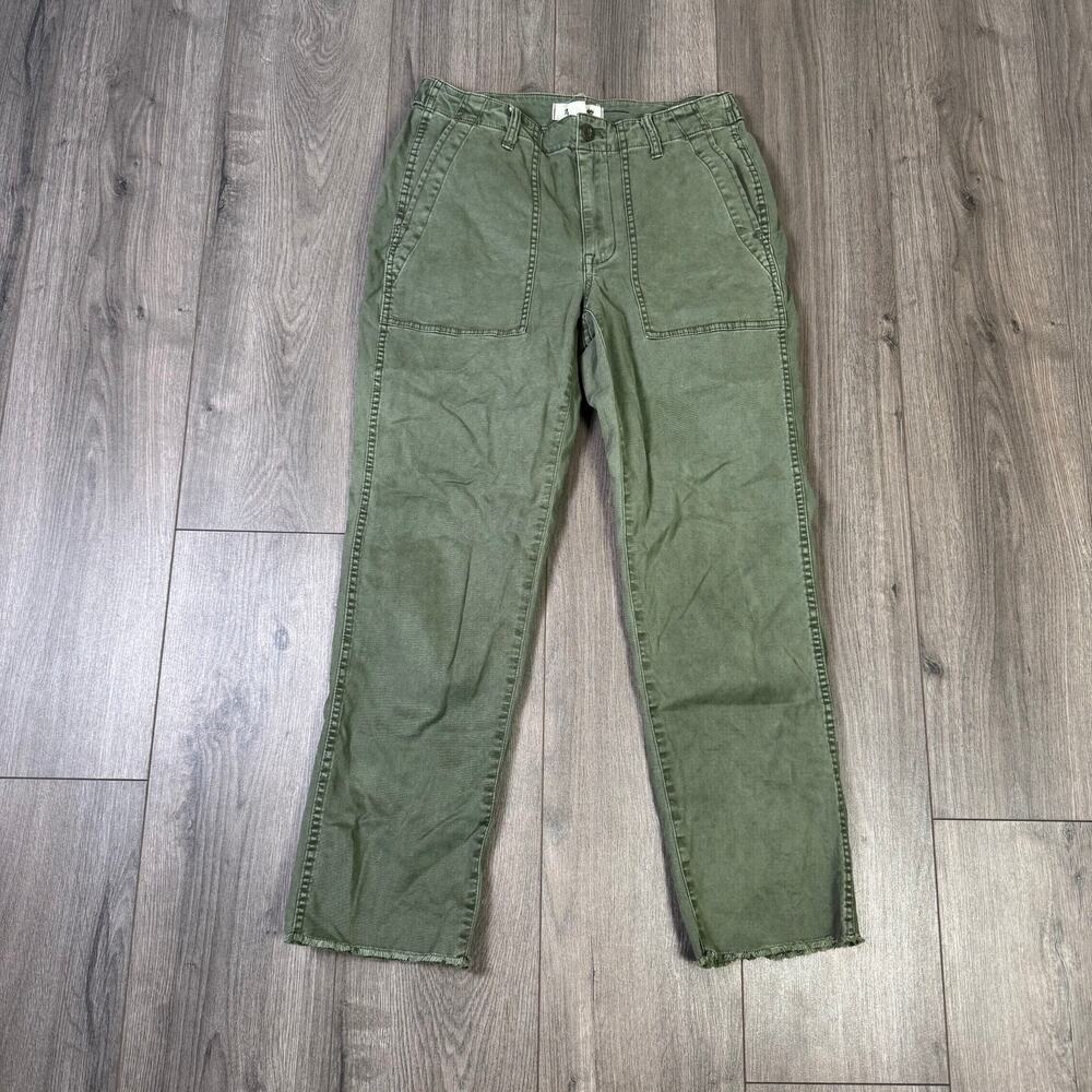 Madewell Curvy MR Stretch Utility Pant WMN 27 Green Slim Straight Mid Rise NS355